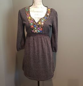 Yahada Tunic dress with beaded neck Medium